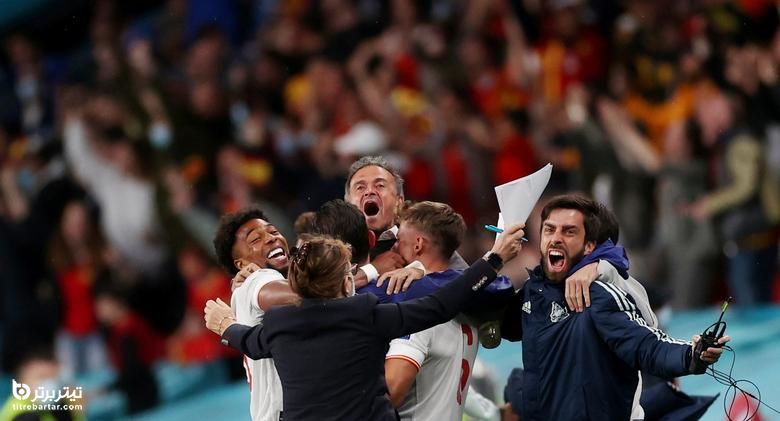 شادی بعد از صعود ایتالیا به فینال یورو2020