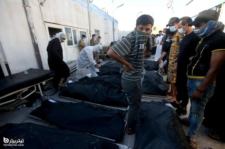 سوختن ده ها بیمار کرونایی در آتش سوزری بیمارستان عراق
