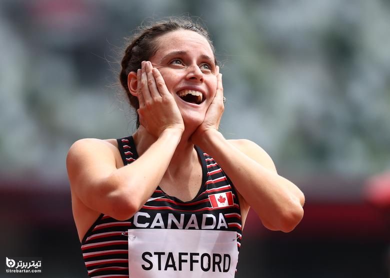 لوسیا استفورد کانادایی پس از شرکت در دور 1 متر 1500 متر زنان واکنش نشان داد
