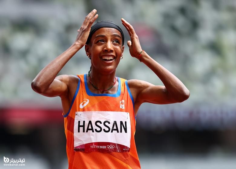 سیفان حسن از هلند پس از شرکت در مسابقات دوی 1500 متر زنان واکنش نشان می دهد