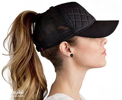 مدل موی دم اسبی بالا و کلاه بیس بال