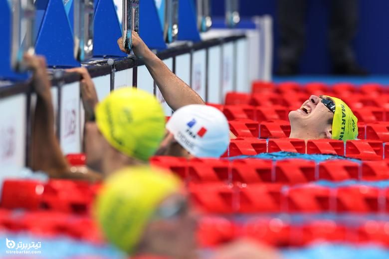ویلیام مارتین استرالیایی پس از کسب طلا و ثبت رکورد پارالمپیک در شنای 400 متر آزاد مردان واکنش نشان می دهد