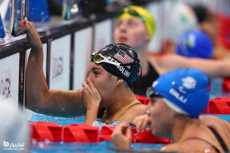 گیا پرگلینی از ایالات متحده پس از کسب طلا و ثبت رکورد جهانی در 100 متر کرال پشت زنان واکنش نشان داد.