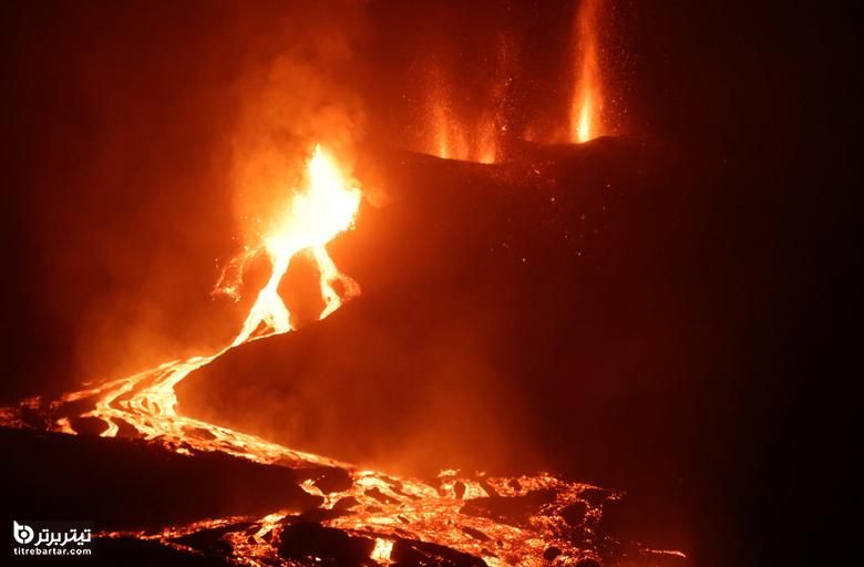 تصاویر خیره کننده از فوران یک ماهه آتشفشان لا پالما اسپانیا