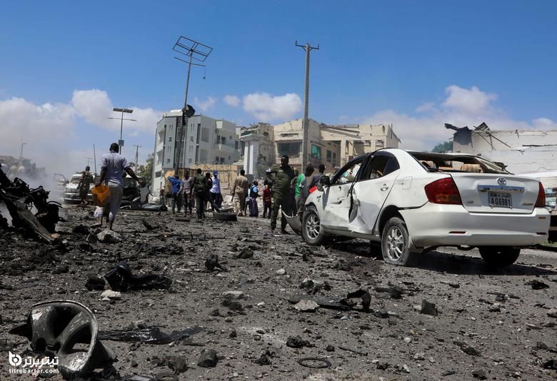 تصاویر انفجار خودروی بمب گذاری شده در سومالی