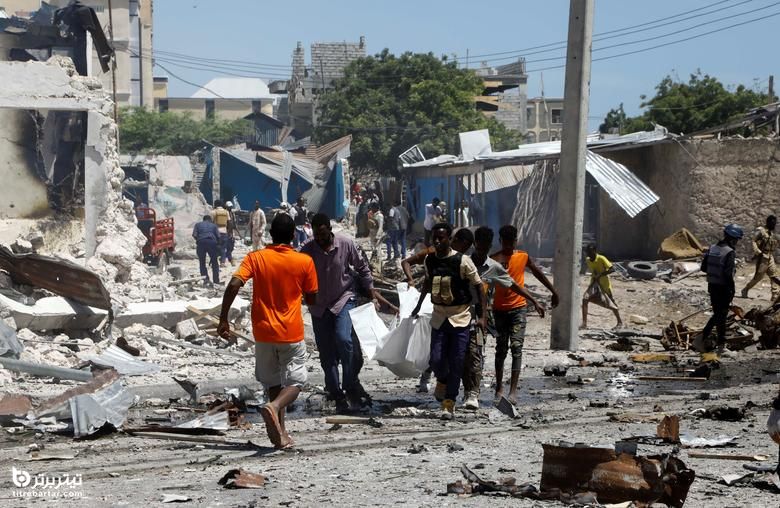 تصاویر انفجار خودروی بمب گذاری شده در سومالی