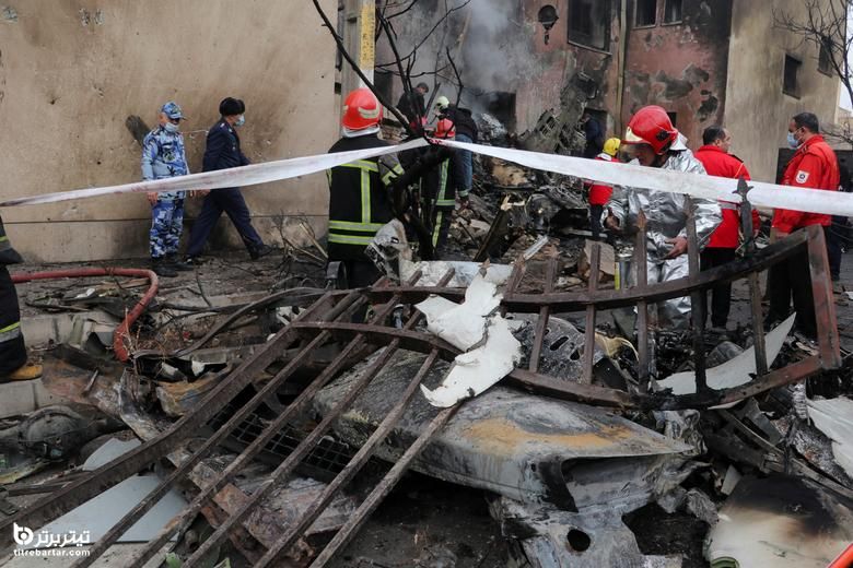 تصاویر سقوط هواپیمای نظامی در ایران