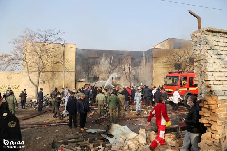 تصاویر سقوط هواپیمای نظامی در ایران