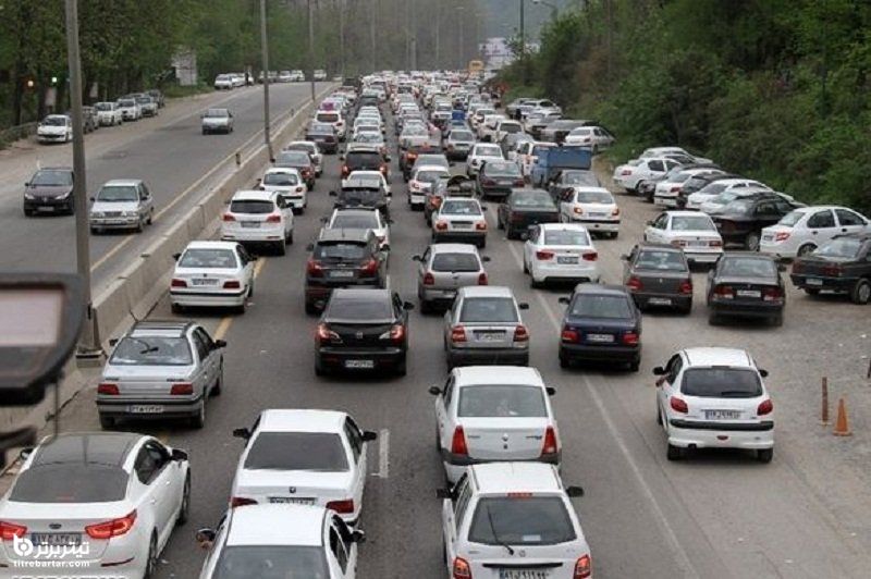 ترافیک سنگین در جاده کرج – چالوس