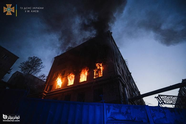 تصاویر اصابت موشک های روسیه به کیف