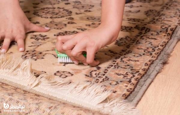 طریقه آبگیری و خشک کردن فرش دستباف در خانه