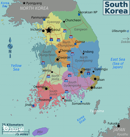 نقشه کره جنوبی