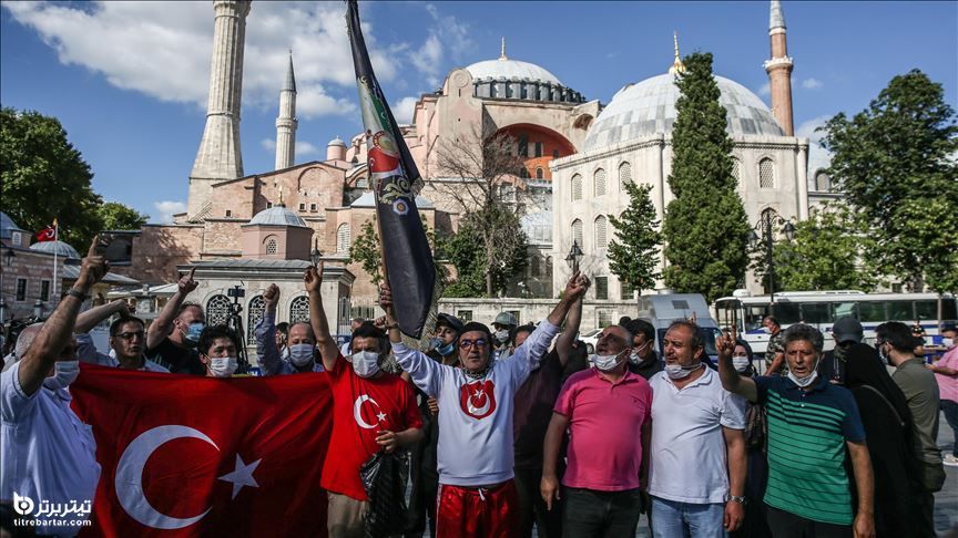 جشن مردم استانبول با تغییر ایاصوفیه از موزه به مسجد