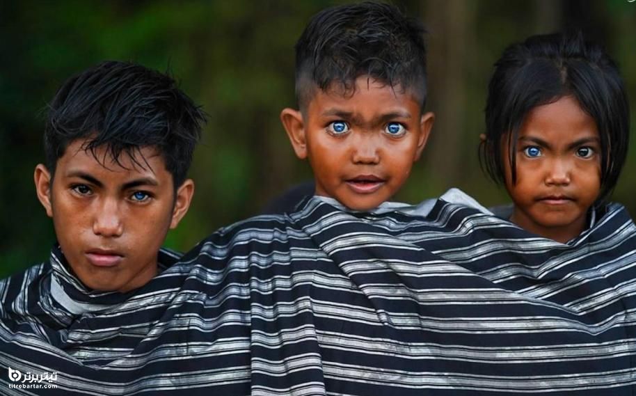 قبیله‌ای در اندونزی با چشمان آبی متالیک بر اثر جهش ژنتیکی