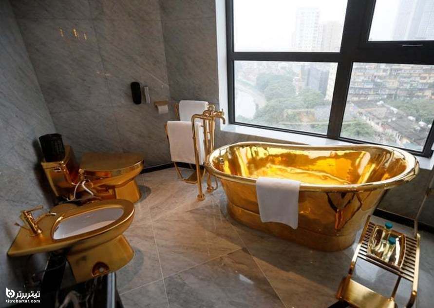 اولین هتل طلایی جهان در ویتنام؛ توالت و دوش حمام از طلای ۲۴ عیار! 