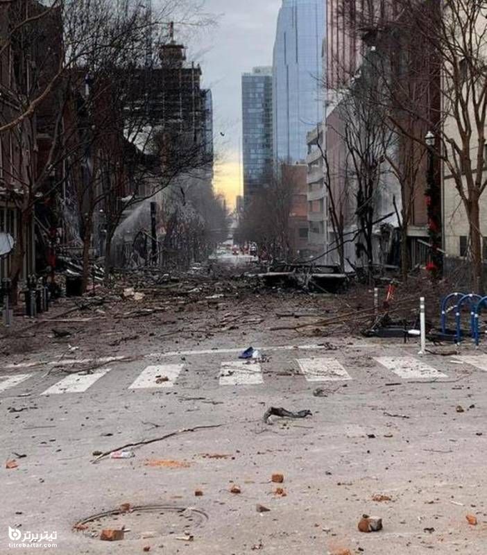 خسارات انفجار در نشویل آمریکا 