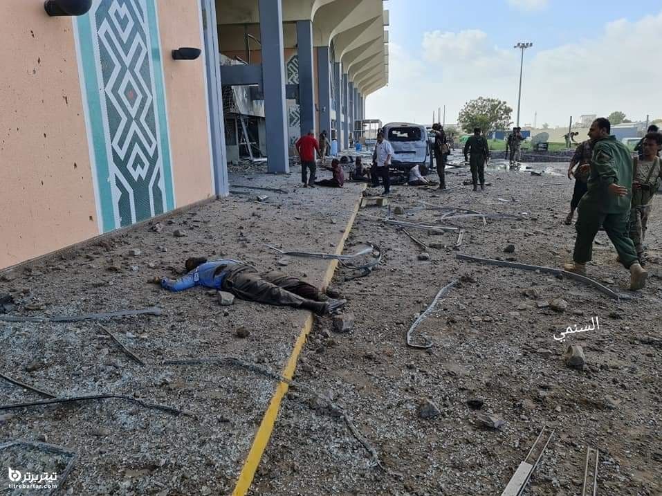 تصویری از انفجار و درگیری‌های شدید در فرودگاه عدن یمن