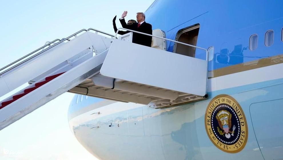 لحظه خداحافظی ترامپ و همسرش در فرودگاه نظامی مریلند