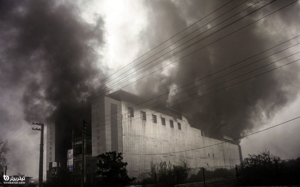 آتش سوزی در ساختمان تجاری الماس شهر ساری 