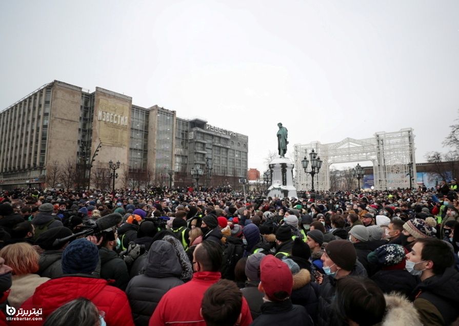 تجمع معترضان در خیابان‌های مسکو و درخواست آزادی ناوالنی از مخالفان پوتین