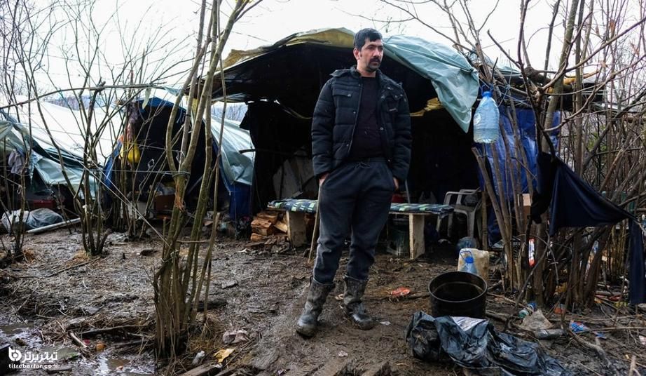 اردوگاه موقت مهاجران بی سرپناه در بوسنی و هرزگوین در سرمای زمستان
