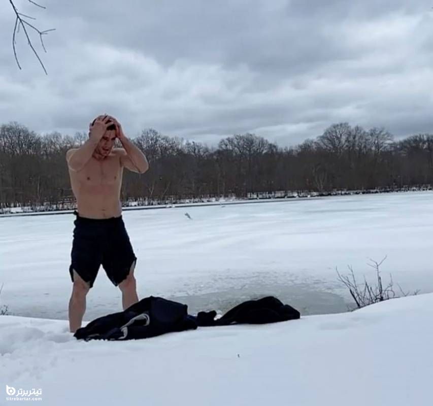شیرجه یک مبارز ورزش‌های رزمی در روسیه در یک دریاچه یخ زده و آسیب از ناحیه سر