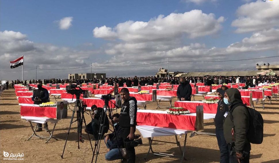 تشییع جنازه بقایای ۱۰۴ ایزدی کشته شده به دست داعش در سال 2014