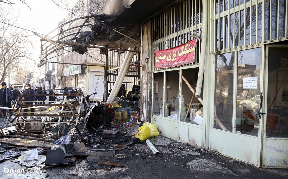 خسارات انفجار گاز در خیابان طالقانی تبریز 