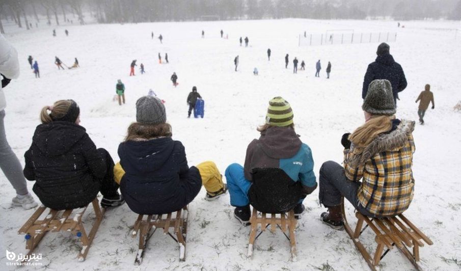 شادی مردم هلند از بارش برف بعد از 10 سال