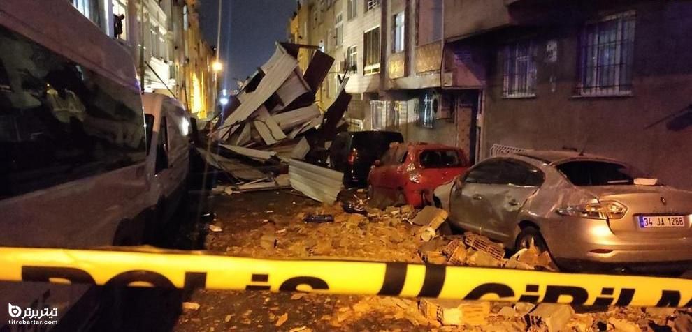 خسارات طوفان و وزش باد شدید در استانبول ترکیه