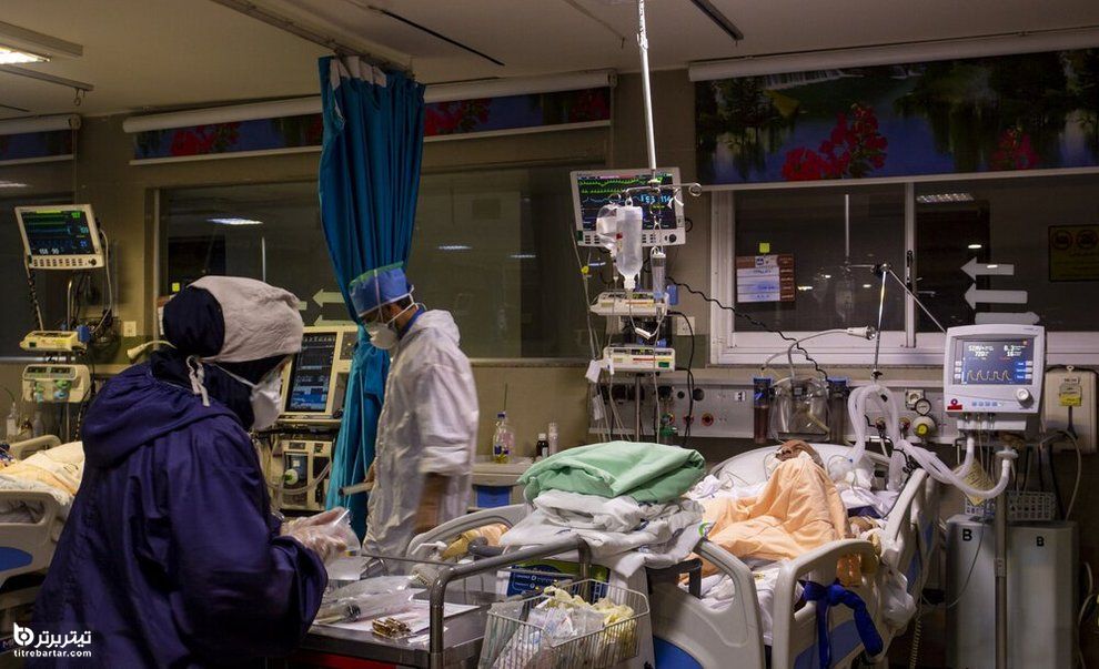 تلاش شبانه کادر درمان بیمارستان بقیه الله در بخش کرونا