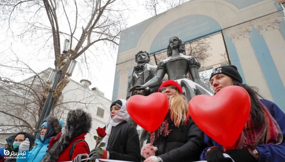 حمایت زنان روس از ناوالنی در روز ولنتاین 