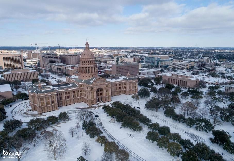برف و سرمای سخت زمستانی در تگزاس امریکا و اعلام وضعیت فوق العاده