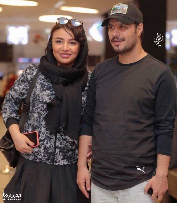 جواد عزتی در کنار همسرش مه لقا باقری 