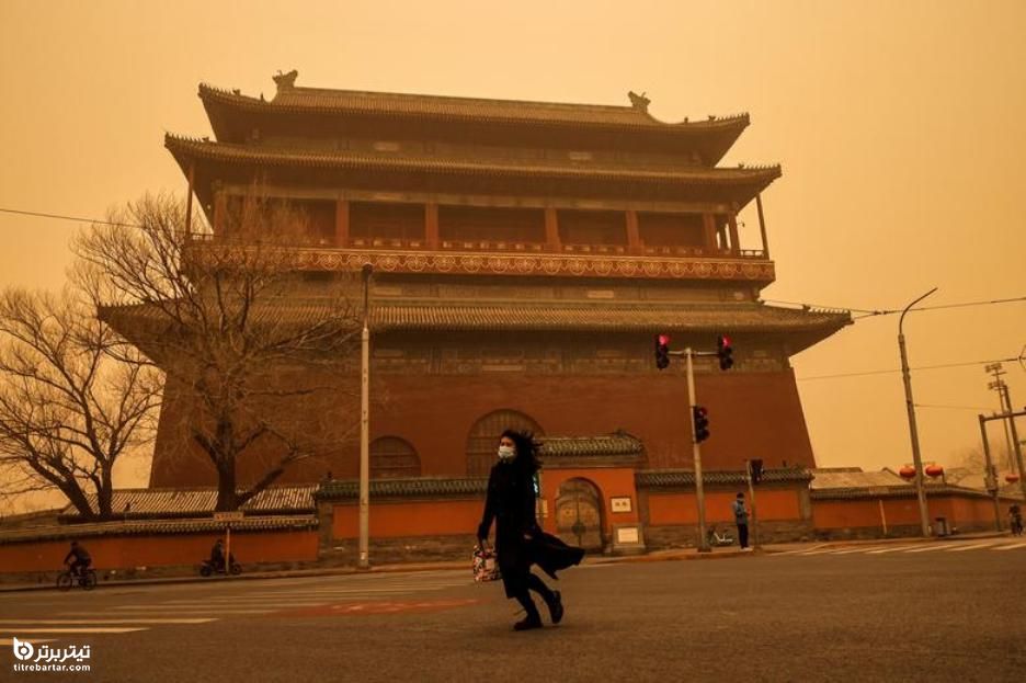 حمله طوفان شن در چین