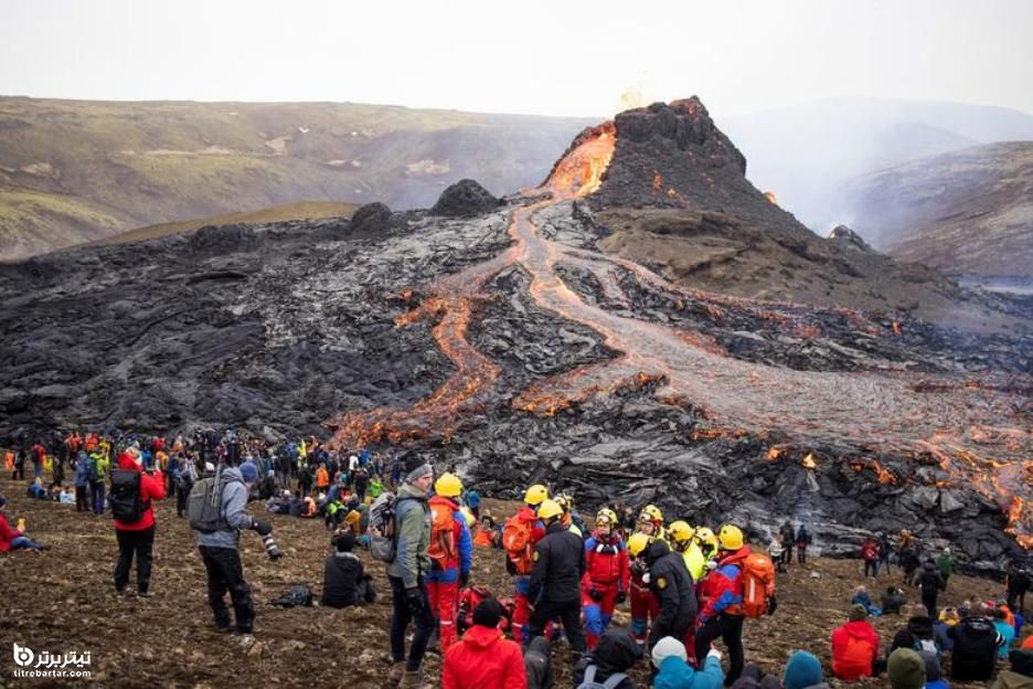 خروج گدازه‌های آتشفشانی در جنوب غربی ایسلند