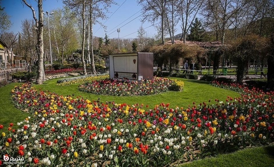 نمایی از باغ گل‌ها در بوستان چمران کرج