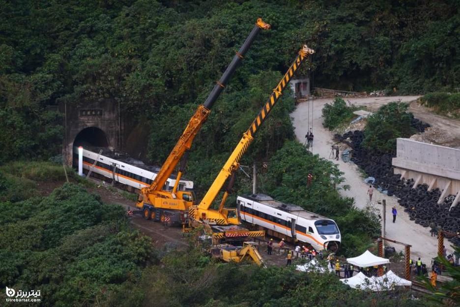 تصویری از سقوط مرگبار قطار با 50 کشته در تایوان