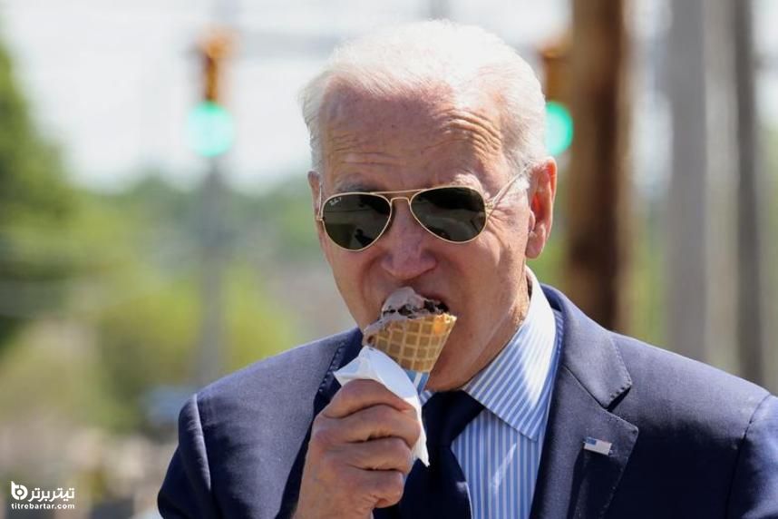 بستنی خوردن جو بایدن در هنگام بازدید از کلیولند ، اوهایو