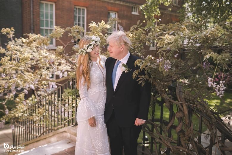 بوریس جانسون نخست وزیر انگلیس و همسرش کری پس از عروسی