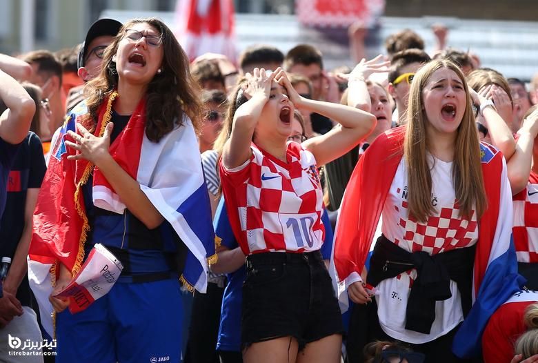 واکنش هواداران کرواسی پس از گل اول انگلیس