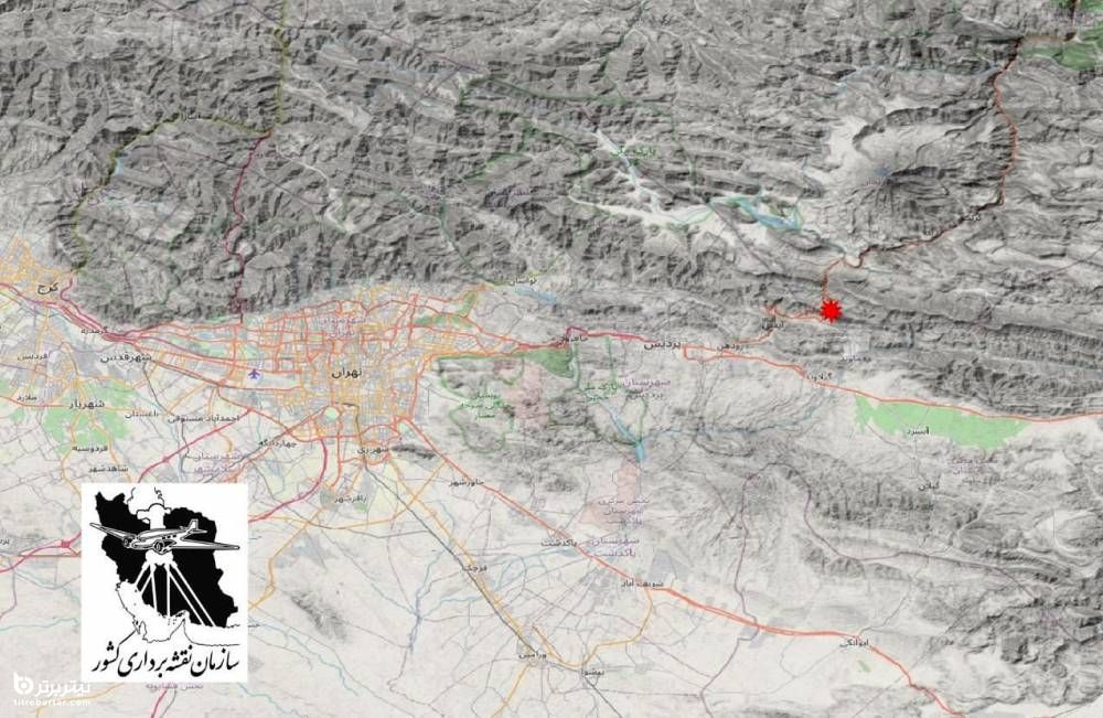 محل زلزله 4 ریشتری تهران