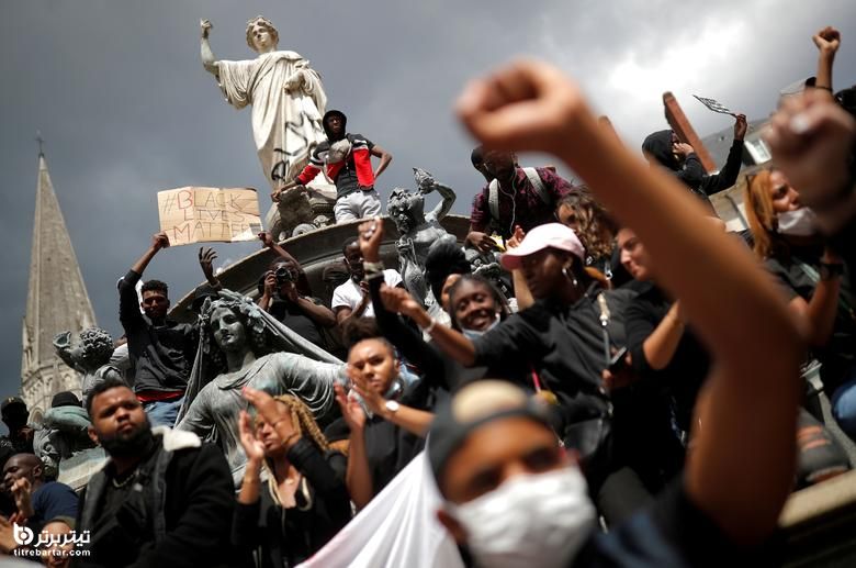  اعتراض مردم نانت فرانسه به خشونت پلیس و مرگ جورج فلوید 