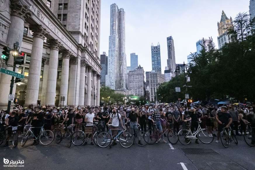 معترضین دوچرخه سوار در در منهتن