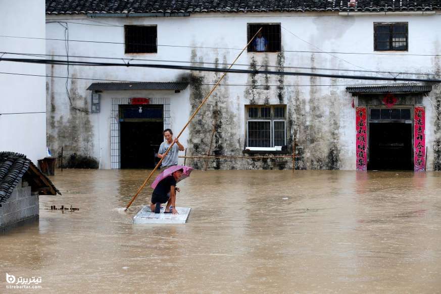 سیلاب در هونگ‌شان، چین