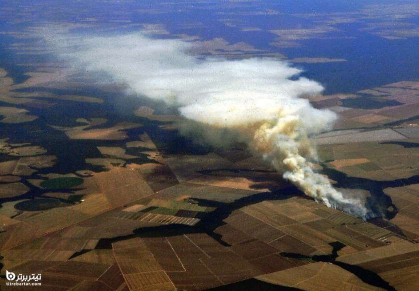 آتش سوزی بزرگ در مزارع سویا ،برزیل