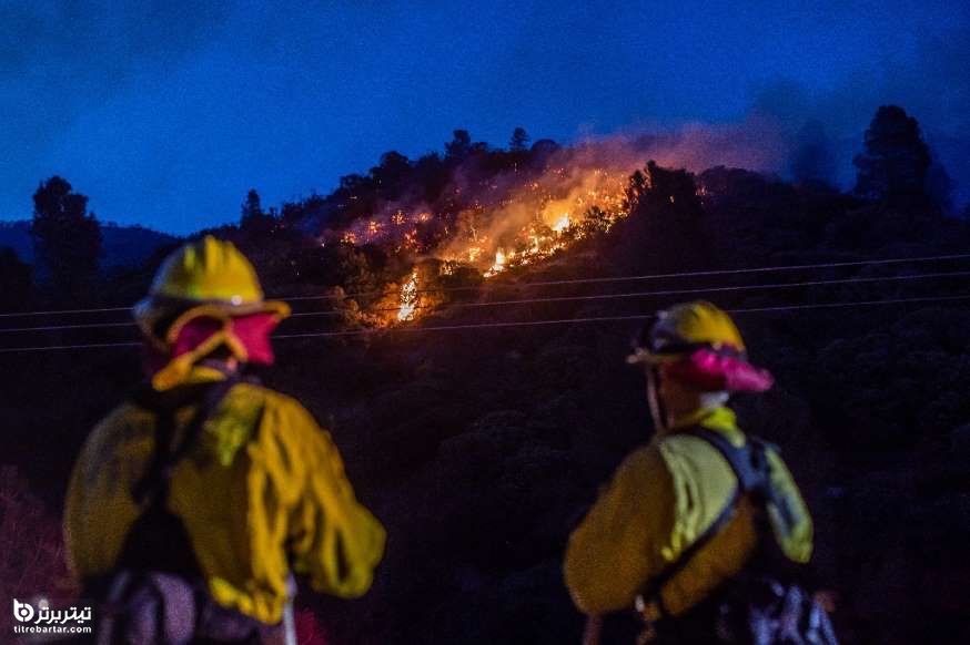 آتش سوزی در دریاچه لیک هیوز، کالیفرنیا