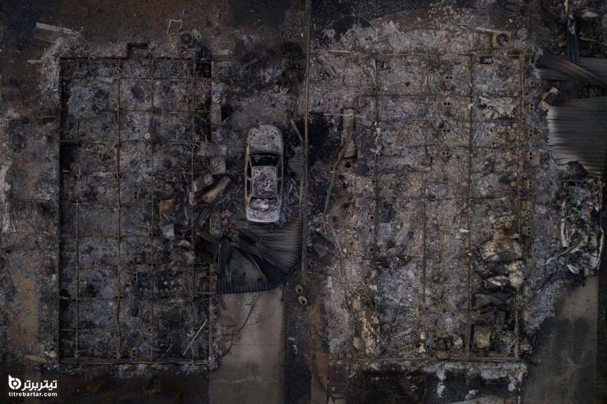 ویرانی یک خانه در آتش سوزی آلمدا