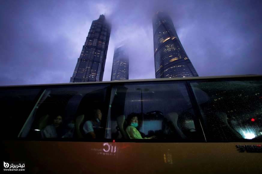 تصویری جالب از برج های سر به فلک کشیده در شانگهای ، چین 