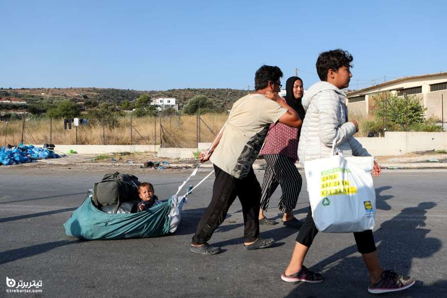 جابه جایی پناهجویان در جزیره لسبوس یونان 